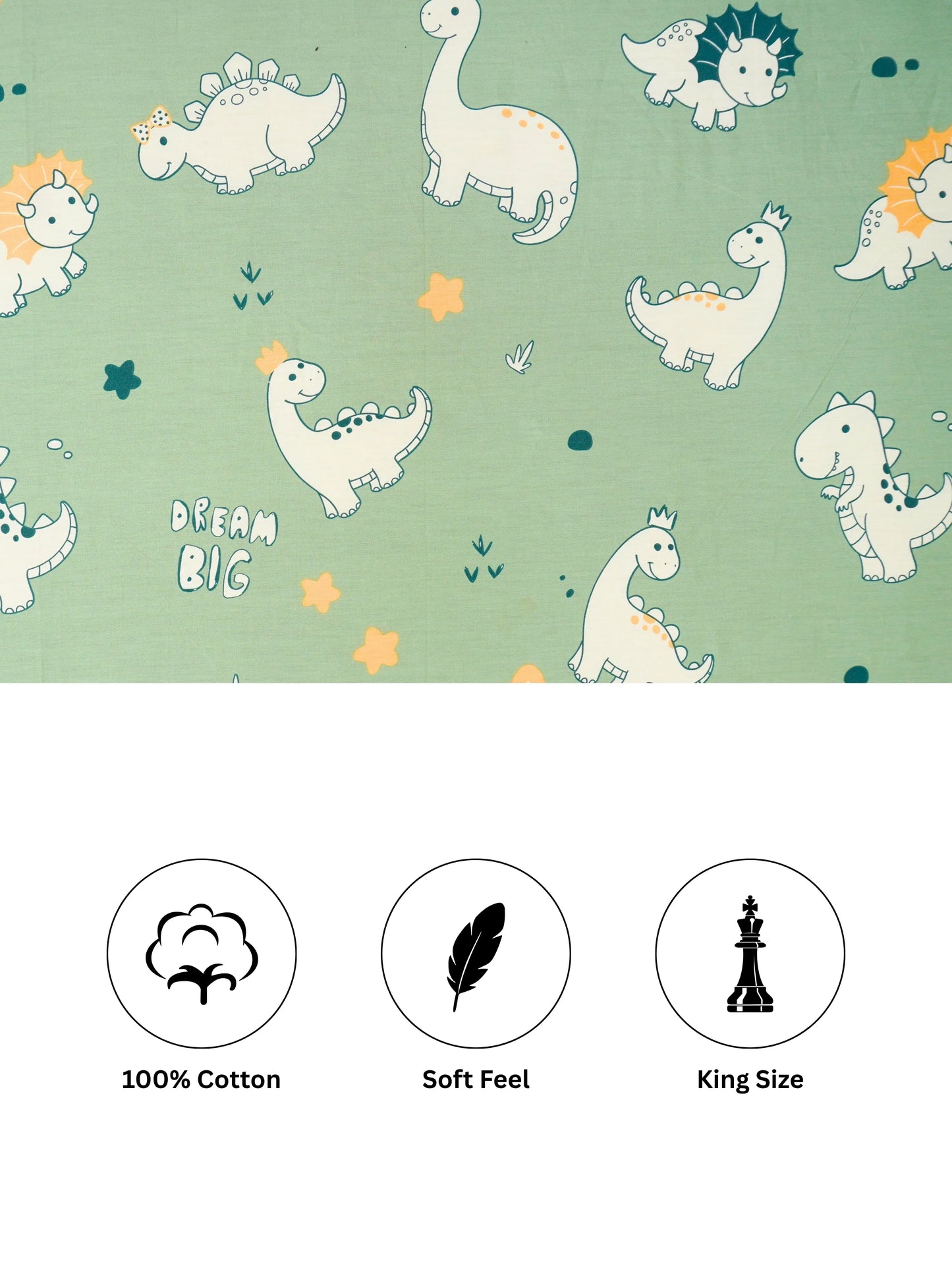 Kids Dinosaur Cotton Bedsheet Set