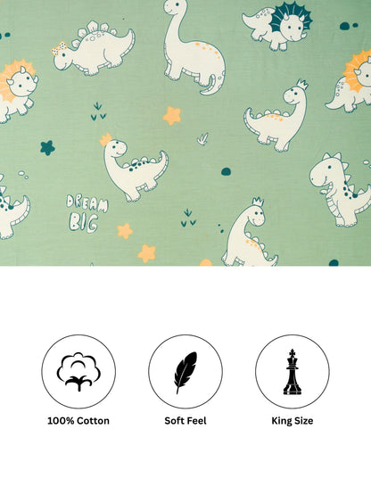 Kids Dinosaur Cotton Bedsheet Set