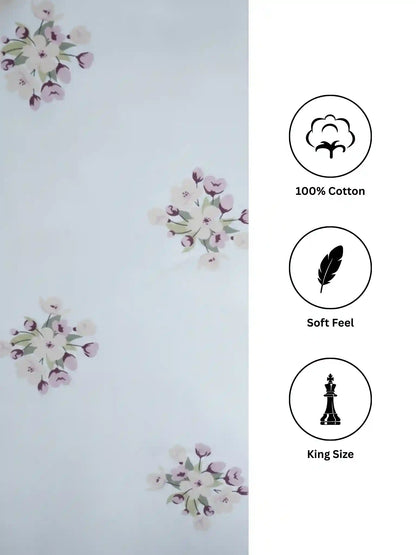 Atoz Home Decor Selfie King 100% Cotton King Size Bedsheet Set (210 TC)