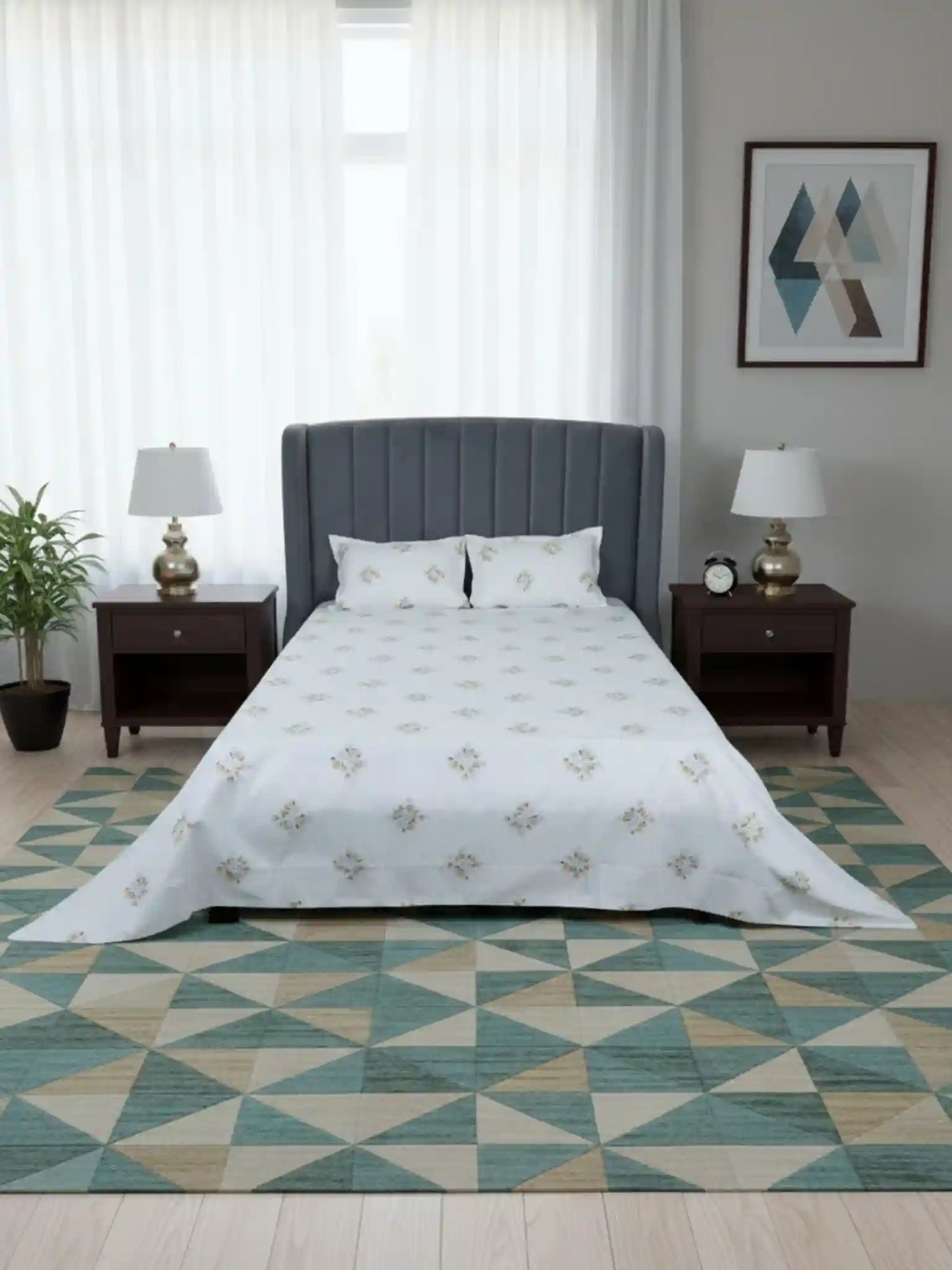 AtoZ Home Decor Selfie King 100% Cotton King Size Bedsheet Set | 210 TC