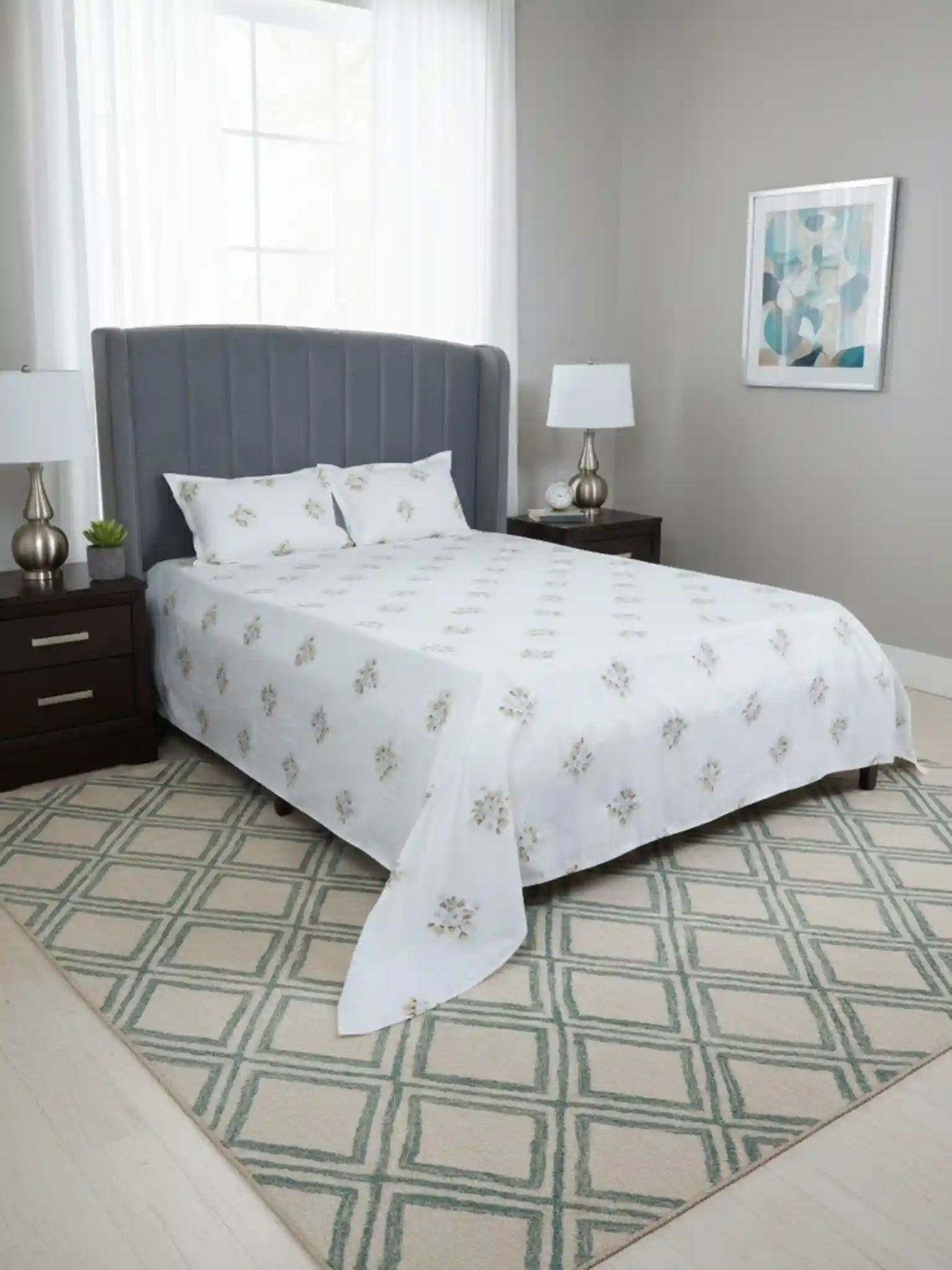 Atoz Home Decor Selfie King 100% Cotton King Size Bedsheet Set (210 TC)
