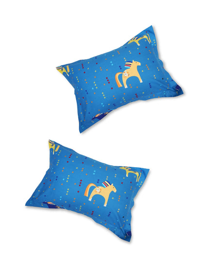 Unicorn Graphics Kids Bedsheet Set (Navy Blue)