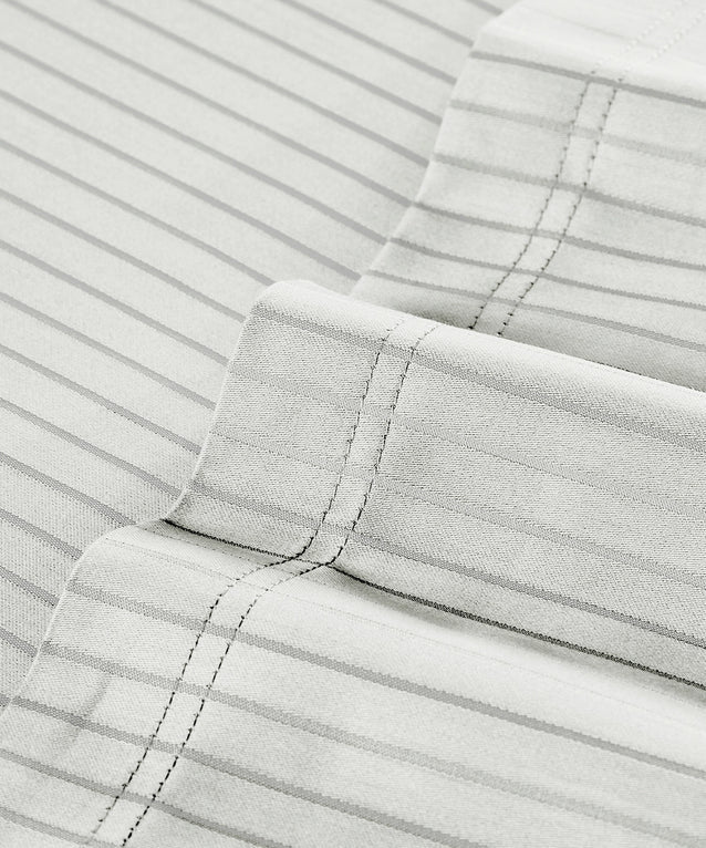 MyTrident Classic Solid Stripe 210 TC Cotton Bedsheet Set with Pillow Covers