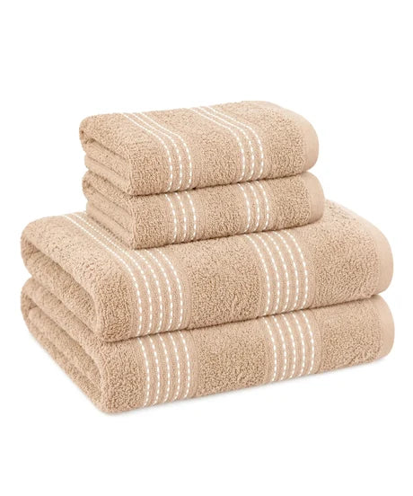 MyTrident Utsav Gold Extra Absorbent Cotton Towel Set (4 Pcs) – Lightweight Festive Gift Towel Pack