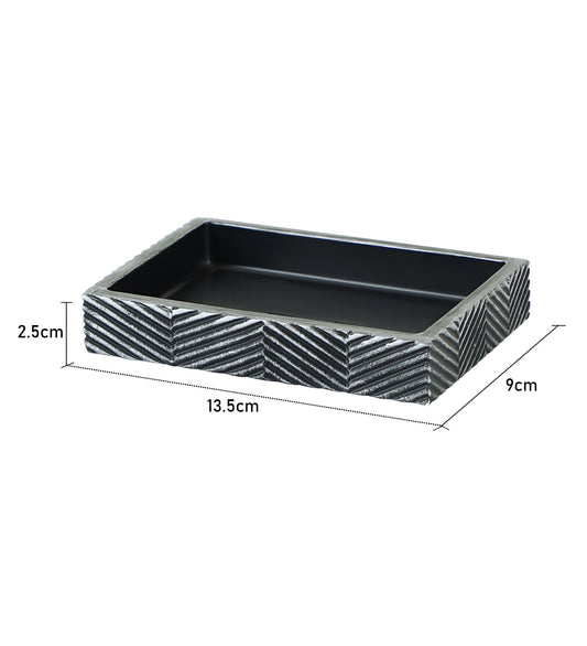 Modern Textured Resin Soap Dish with Drain Holes – Elegant & Functional