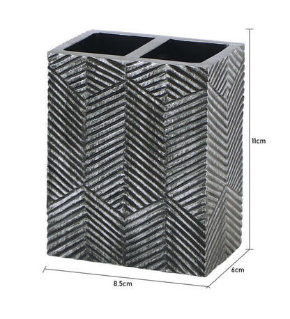 Slate Patterned Resin Toothbrush Organizer