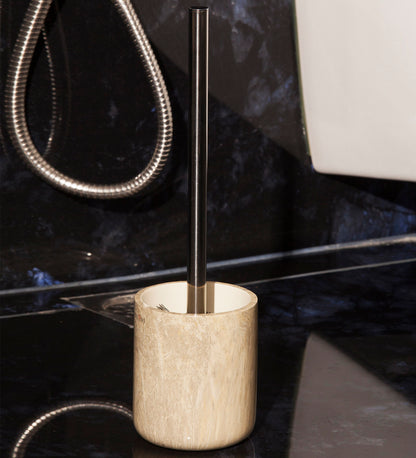 StoneMist Toilet Brush Holder – Cocoa | Elegant Bathroom Accessory