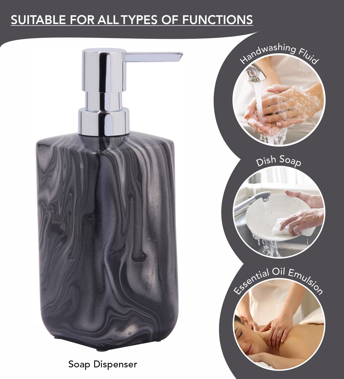 LustraStone 4-Piece Bath Accessories Set – Elegant Resin Bathroom Decor