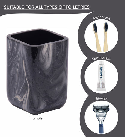 LustraStone 4-Piece Bath Accessories Set – Elegant Resin Bathroom Decor