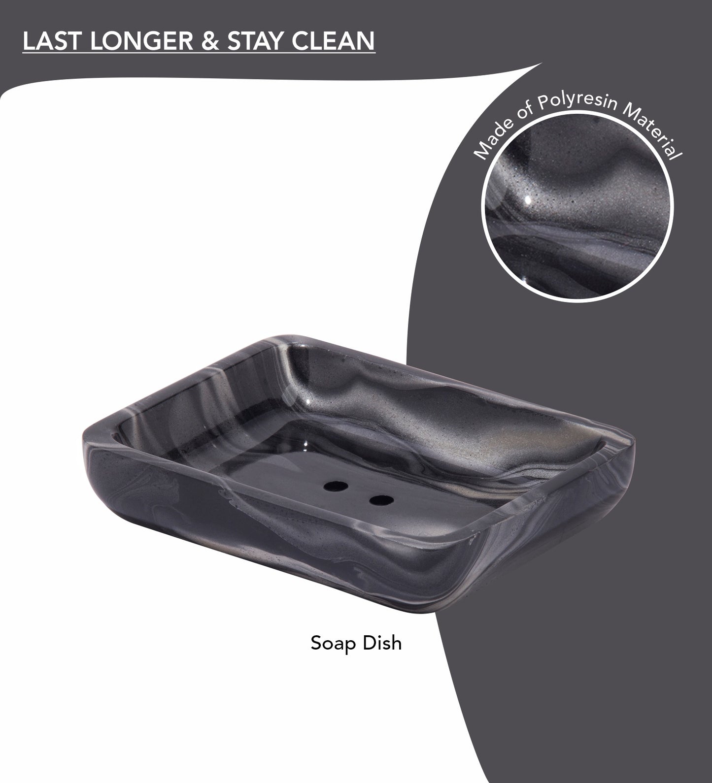 LustraStone 4-Piece Bath Accessories Set – Elegant Resin Bathroom Decor