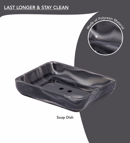 LustraStone 4-Piece Bath Accessories Set – Elegant Resin Bathroom Decor