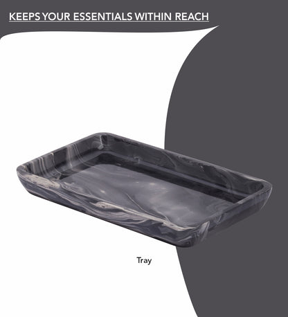 LustraStone 4-Piece Bath Accessories Set – Elegant Resin Bathroom Decor