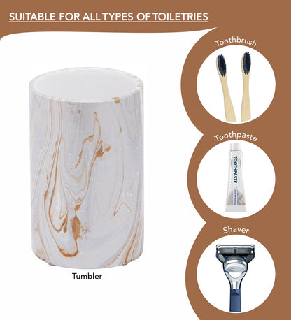 Luxe Aura Bath Set of 4 – Elegant Polyresin Bathroom Accessories