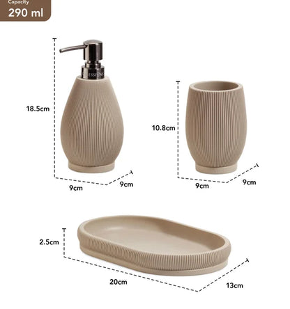 Obsessions Myra 3-Piece Polyresin Bathroom Accessory Set – Taupe