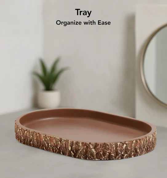 Obsessions Myra 3-Piece Polyresin Bathroom Accessory Set – Brown
