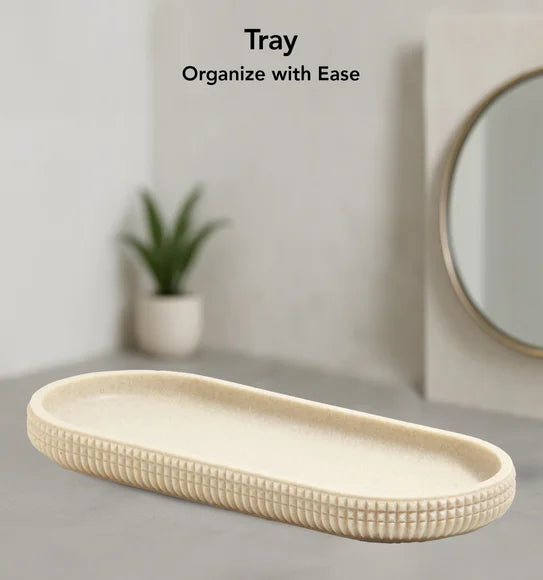Atoz Home Decor Obsessions Myra 3-Piece Polyresin Bathroom Accessory Set – Dark Beige