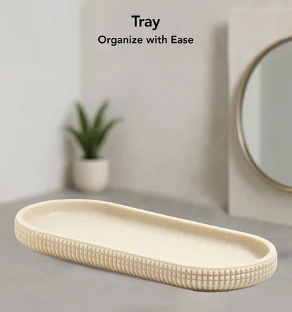 Atoz Home Decor Obsessions Myra 3-Piece Polyresin Bathroom Accessory Set – Dark Beige