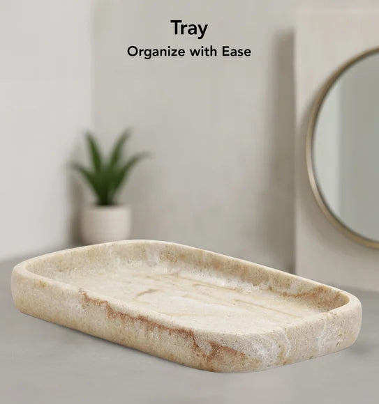 Obsessions Myra 3-Piece Polyresin Bathroom Accessory Set – Beige