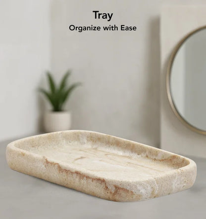 Obsessions Myra 3-Piece Polyresin Bathroom Accessory Set – Beige
