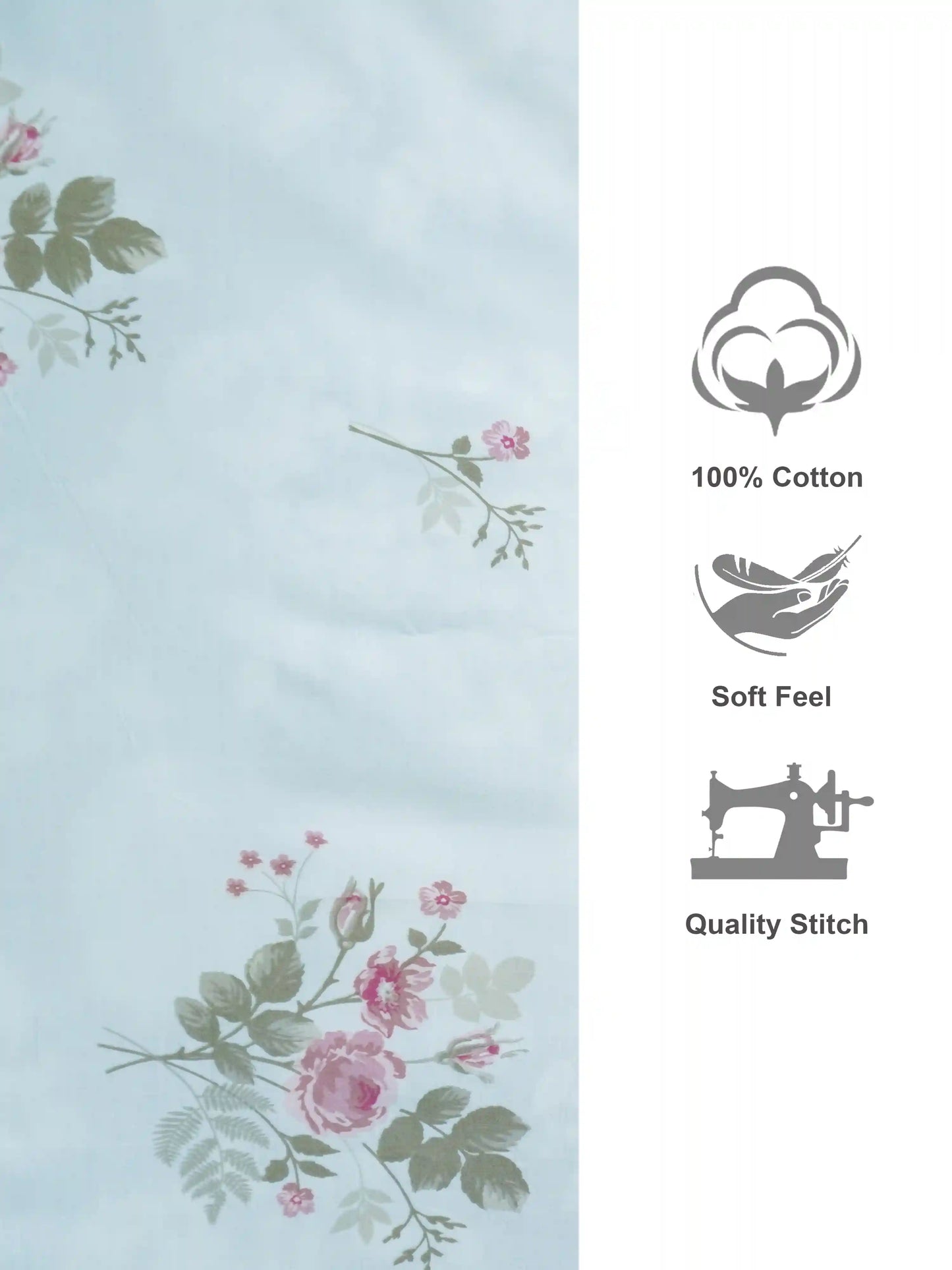Soft Feel Pink Floral Vine Cotton Double Bedsheet Set