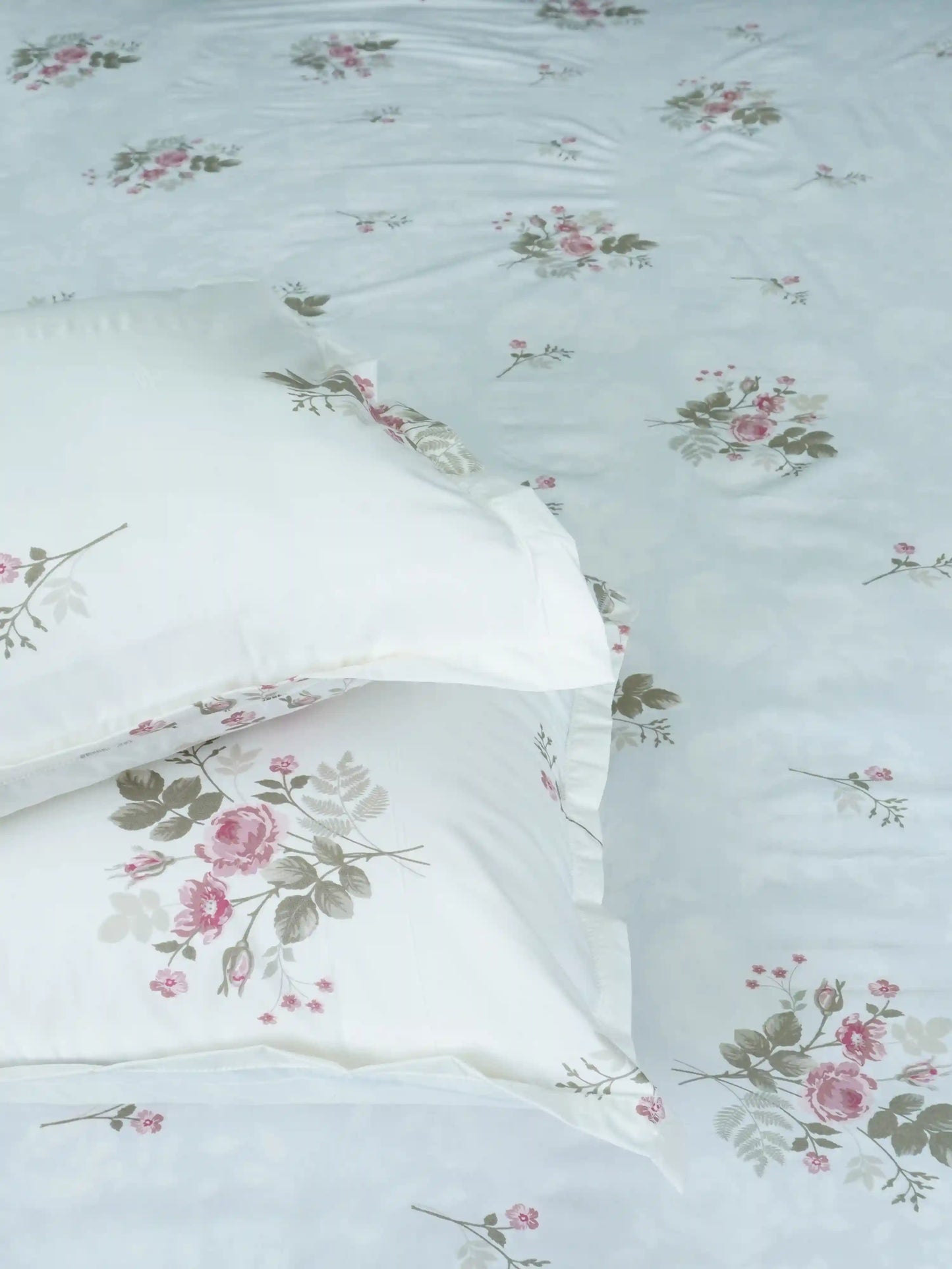 Soft Feel Pink Floral Vine Cotton Double Bedsheet Set