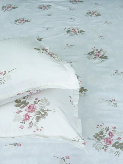 Soft Feel Pink Floral Vine Cotton Double Bedsheet Set