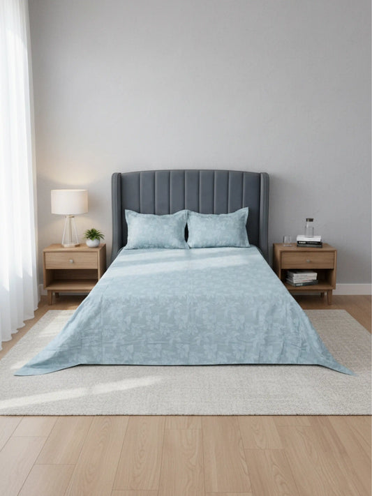 Soft Feel, Botanical Floral Lily King Bed Sheet Set – 100% Cotton (300 TC)