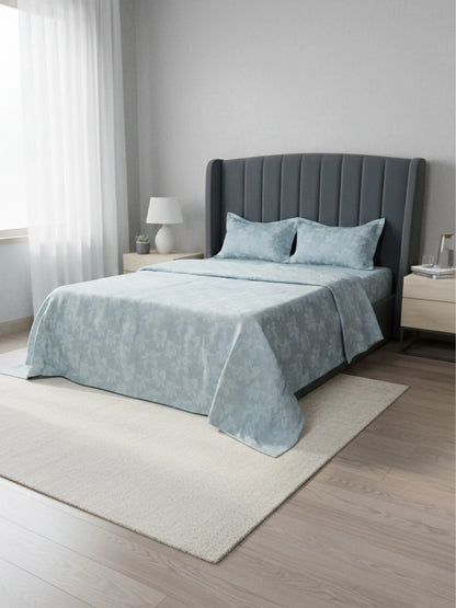 Soft Feel, Botanical Floral Lily King Bed Sheet Set – 100% Cotton (300 TC)