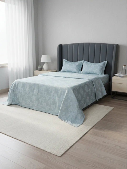 Soft Feel, Botanical Floral Lily King Bed Sheet Set – 100% Cotton (300 TC)