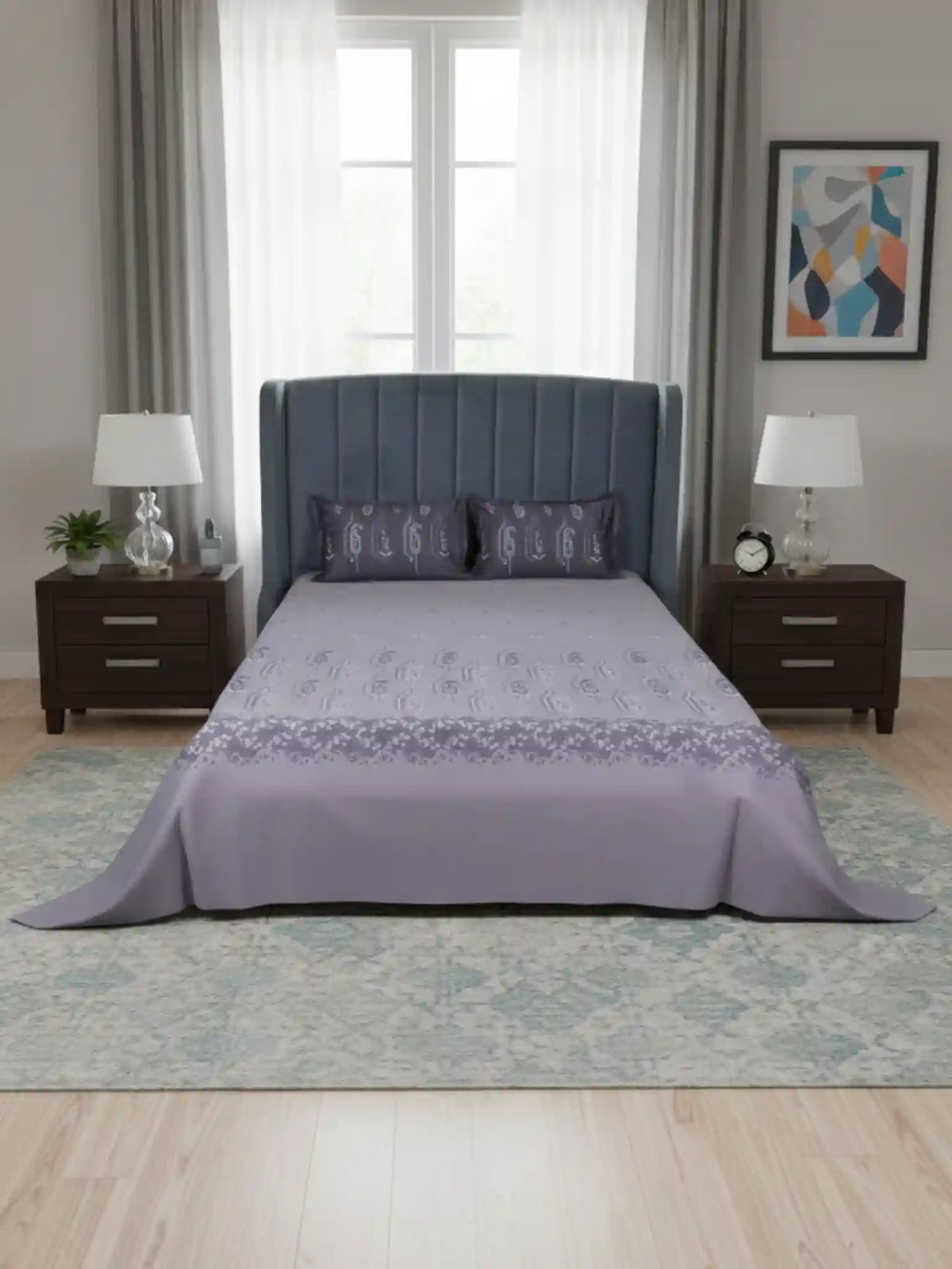 Soft Feel, Paisley Design King Bed Sheet Set with 2 Pillow Cases – 100% Cotton (300 TC)