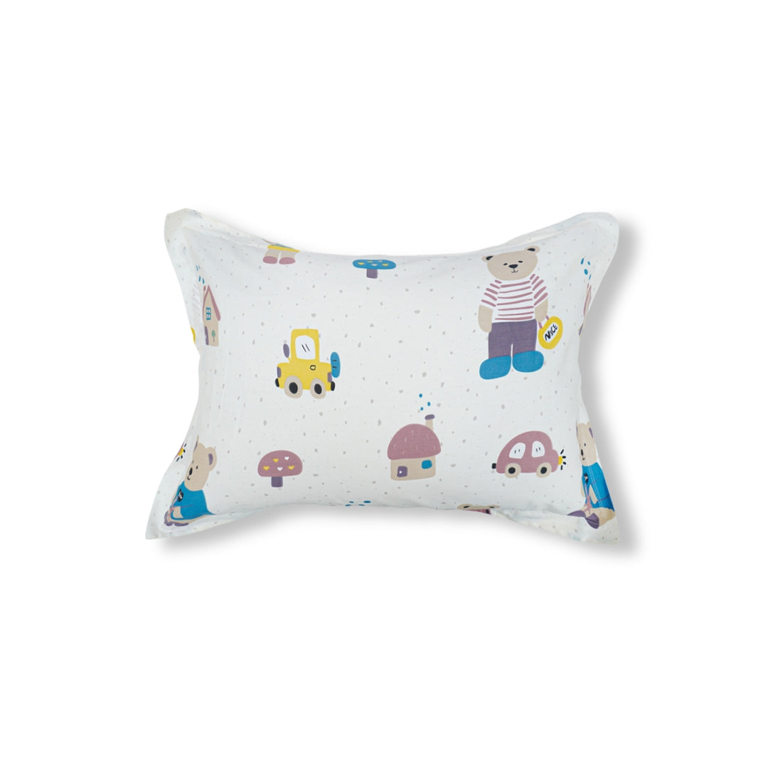 Teddy and Car Kids Cotton Bedsheet Set
