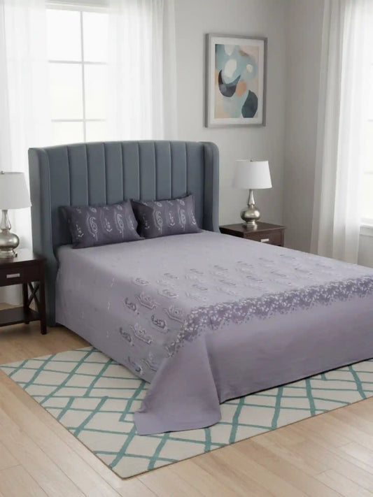 Soft Feel, Paisley Design King Bed Sheet Set with 2 Pillow Cases – 100% Cotton (300 TC)