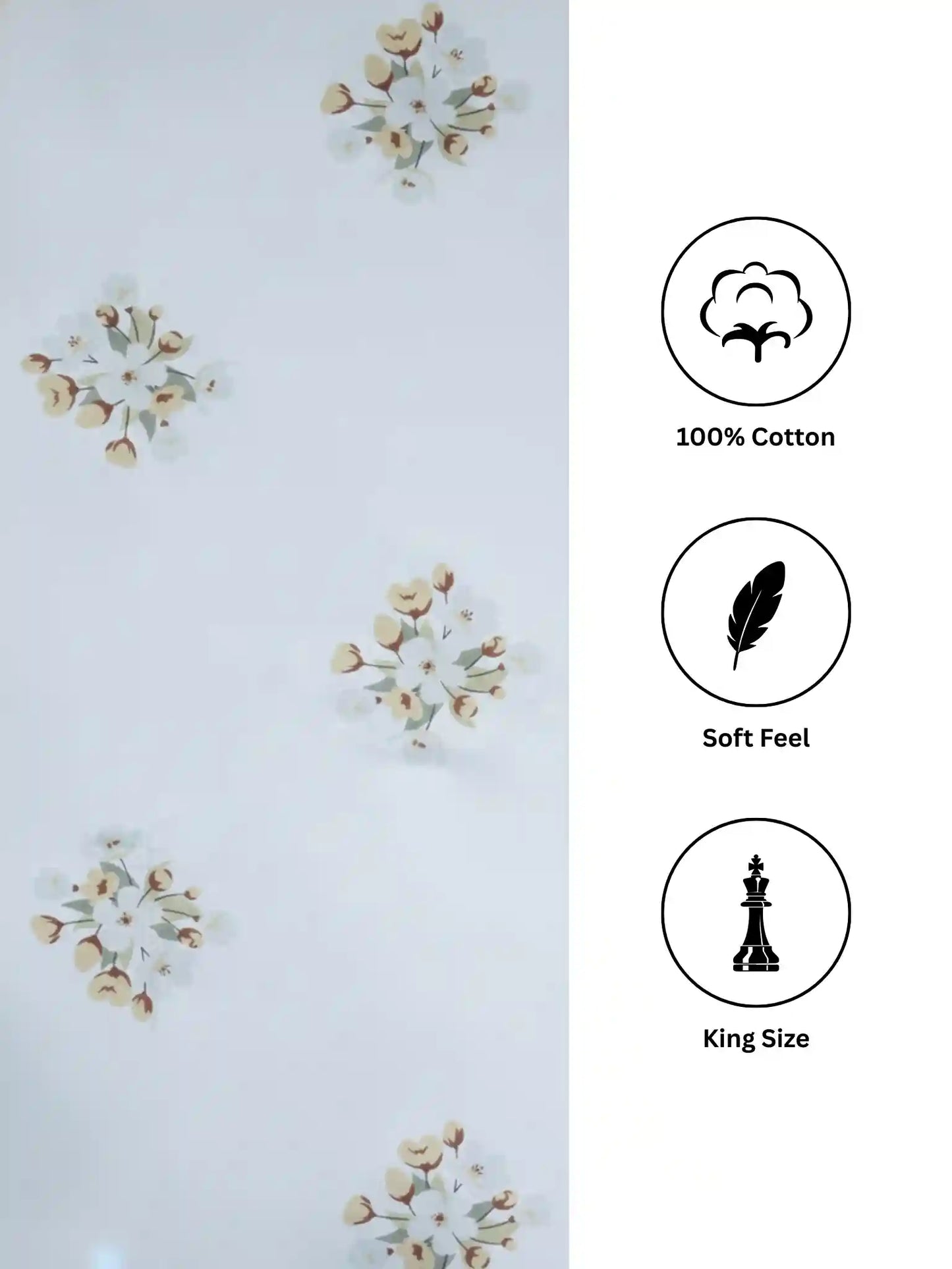 Atoz Home Decor Selfie King 100% Cotton King Size Bedsheet Set (210 TC)