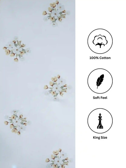 Atoz Home Decor Selfie King 100% Cotton King Size Bedsheet Set (210 TC)