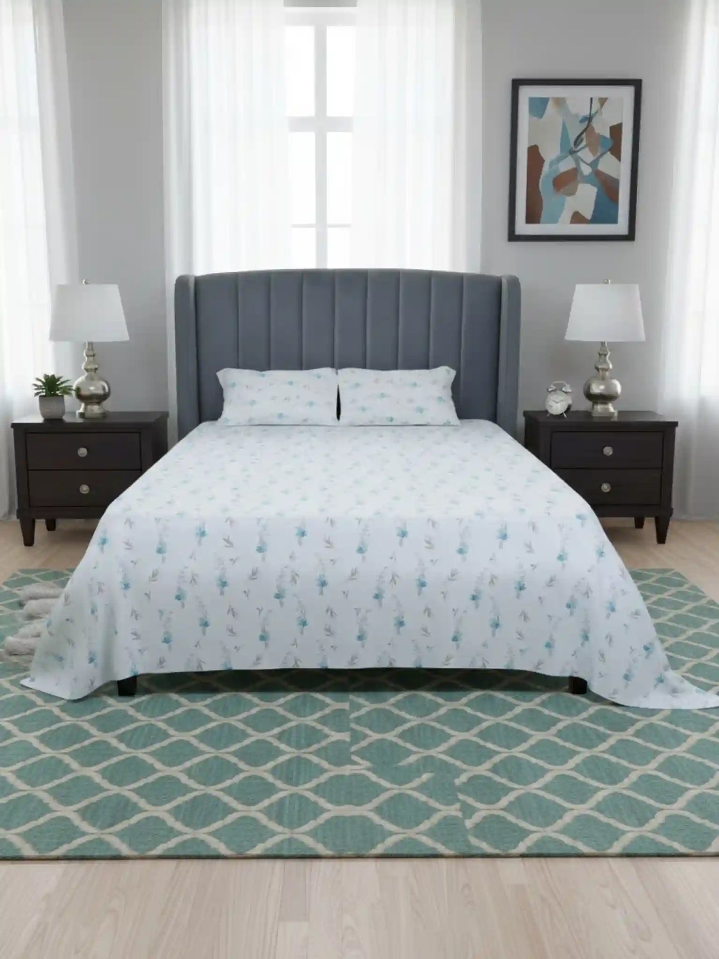 AtoZ Home Decor Selfie King 100% Cotton King Size Bedsheet Set | 210 TC