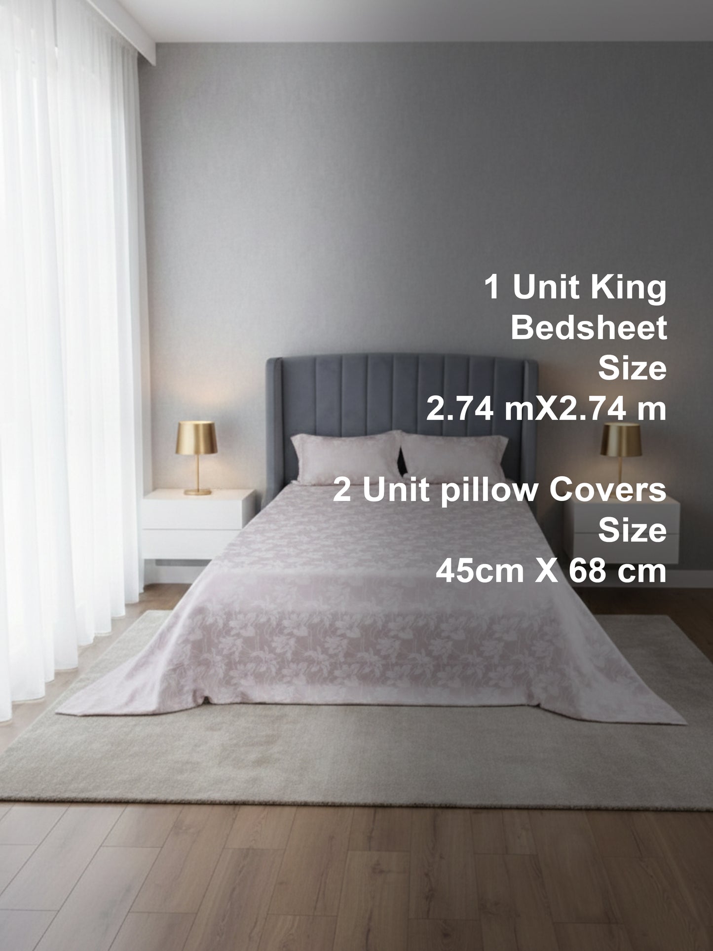 Soft Feel, Botanical Floral Lily King Bed Sheet Set – 100% Cotton (300 TC)