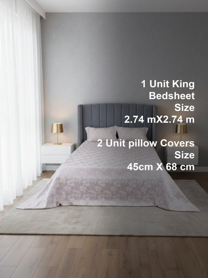 Soft Feel, Botanical Floral Lily King Bed Sheet Set – 100% Cotton (300 TC)
