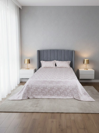 Soft Feel, Botanical Floral Lily King Bed Sheet Set – 100% Cotton (300 TC)