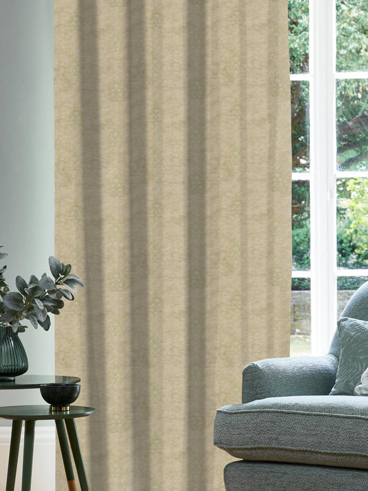 Beige Paisley Embroidered Curtains for Living Room – Elegant Window Curtains, 4ft & 10ft Widths
