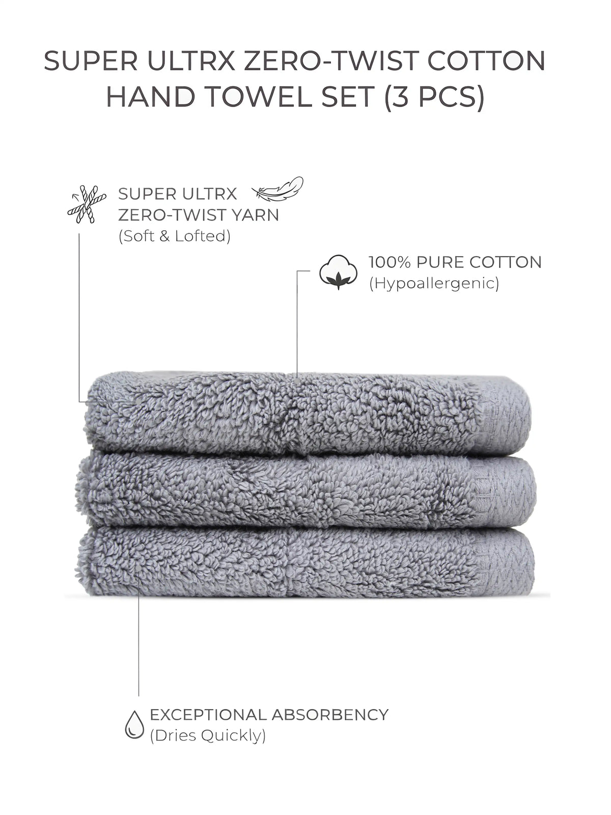 Atoz Home Decor Super Ultrx Zero-Twist Cotton Face Towel Set