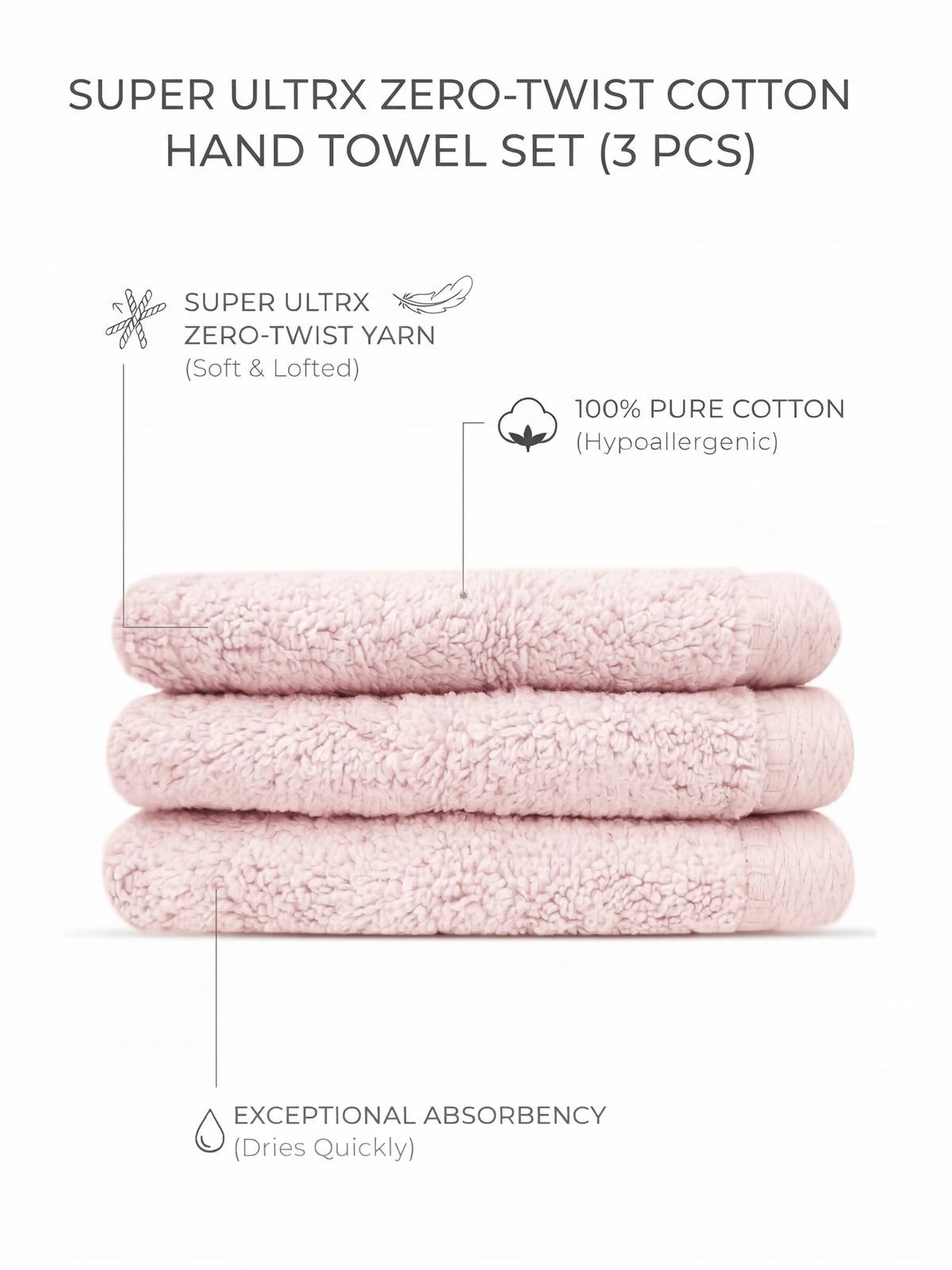 Atoz Home Decor Super Ultrx Zero-Twist Cotton Face Towel Set