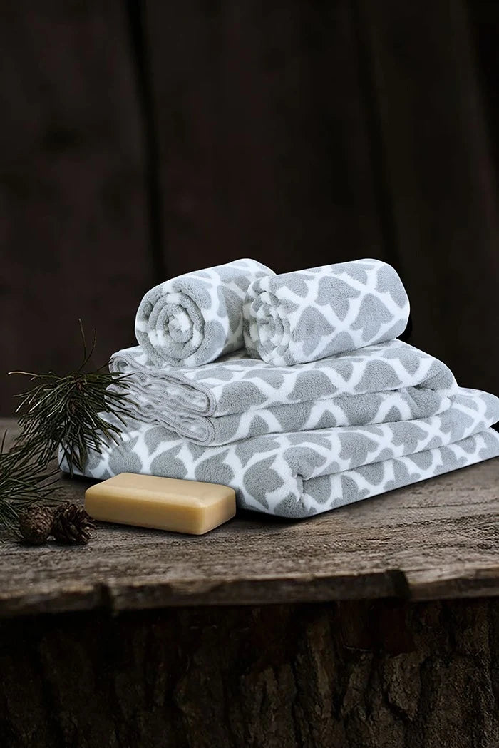 Stylla Kepri 4-Piece Towel Set (2 Bath Towels & 2 Hand Towels) – Luxury Boxed Gift Set