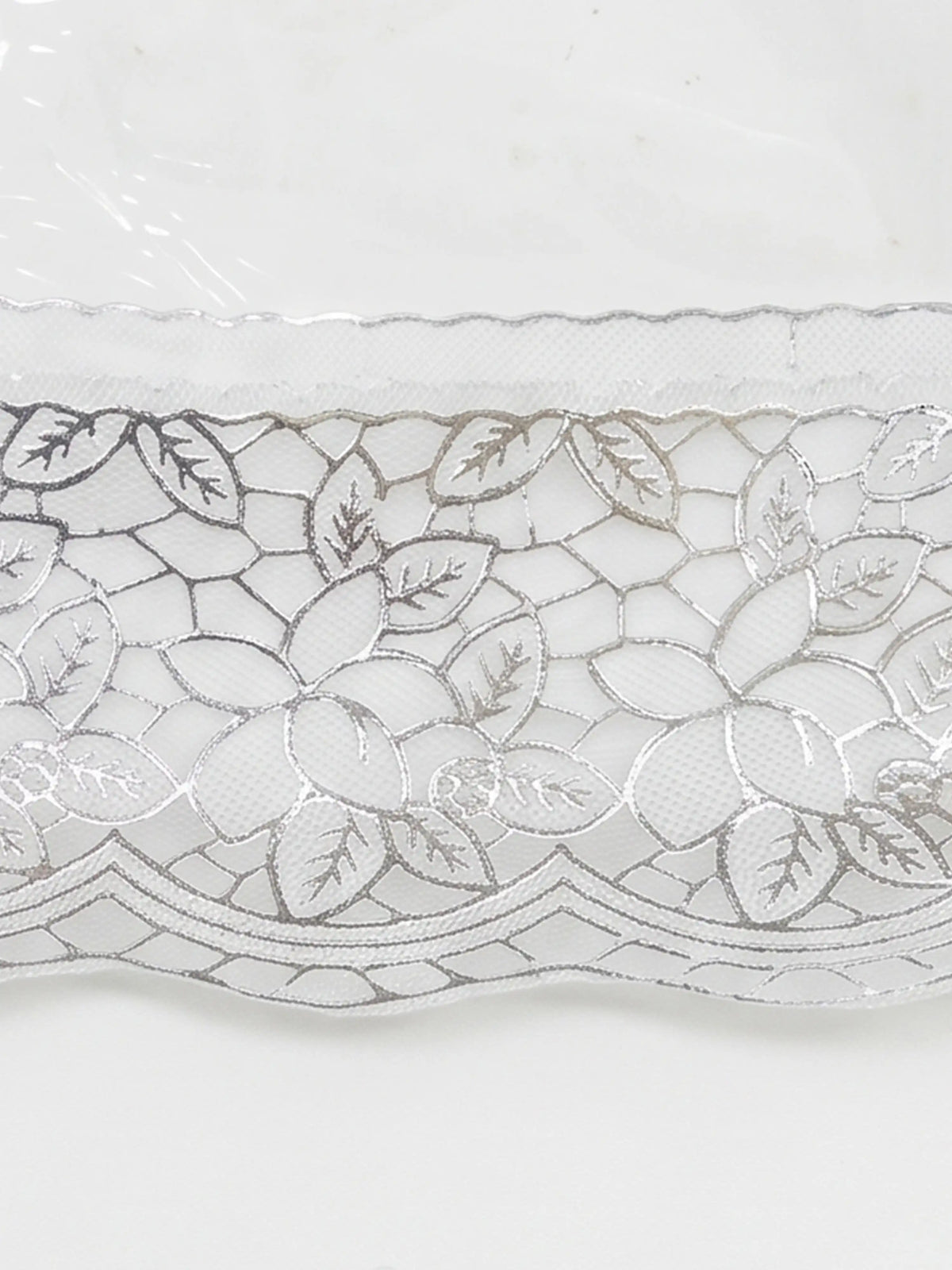 AtoZ Superfine Transparent Round Table Cover | White Lace 72"