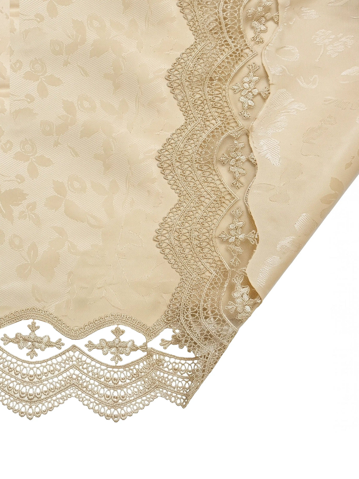 AtoZ Turkiyes Premium Beige Round Table Cloth | 4-6 Seater