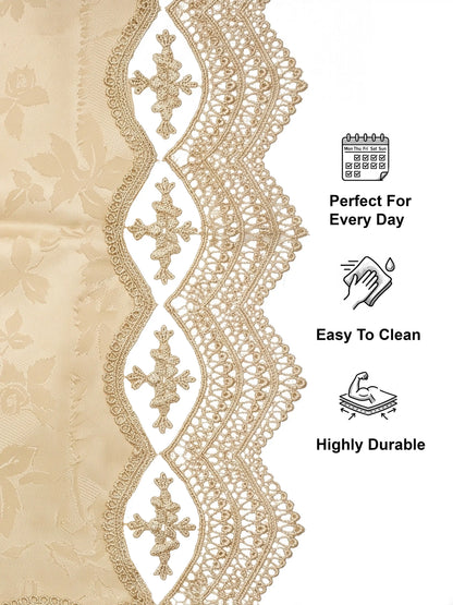 AtoZ Turkiyes Premium Beige Round Table Cloth | 4-6 Seater