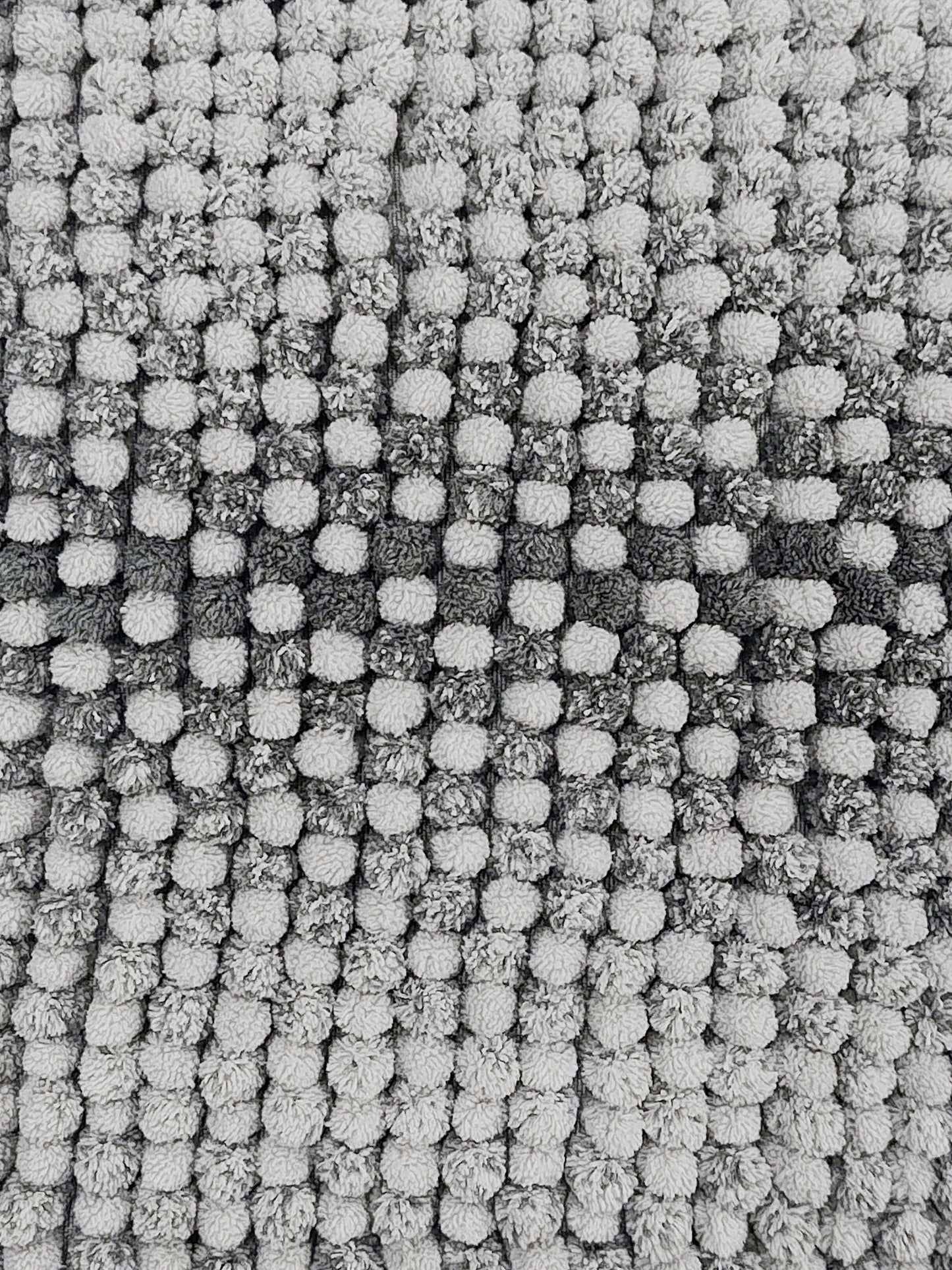 Blue White Bubble Textured Bath Rug – Soft Tufted Bathroom Mat Anti-Skid