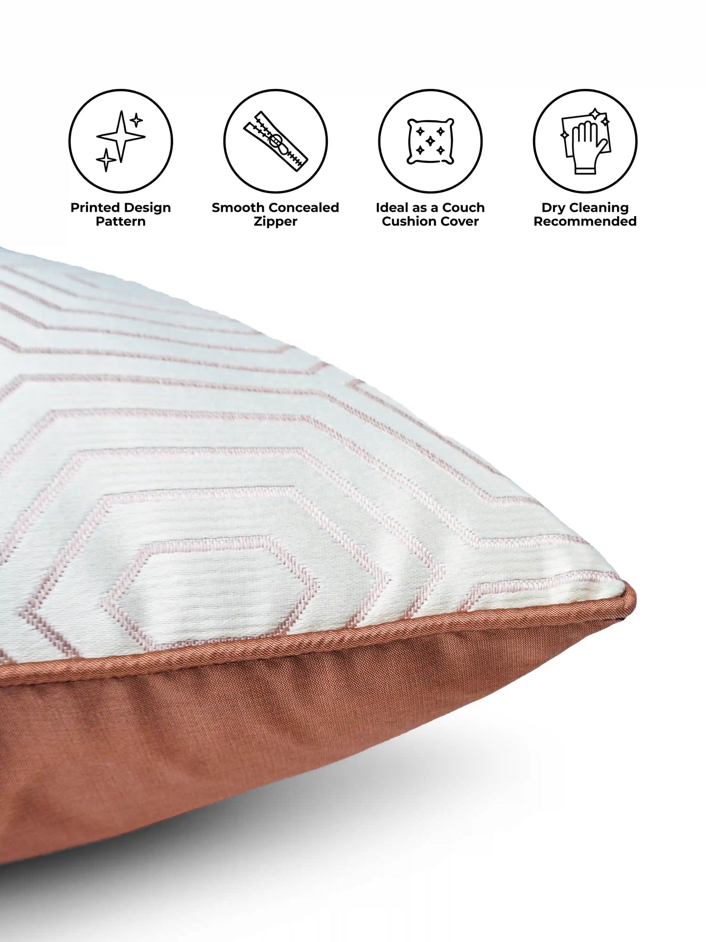 Geometric Pattern Cushion Covers with Hidden Zipper (Set of 5)