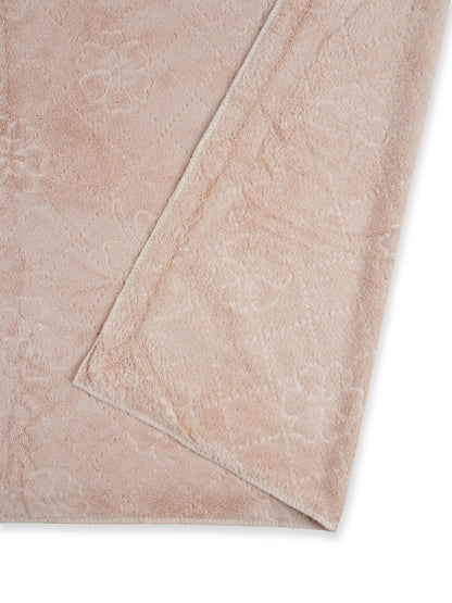 Plush Comfort, Floral Embossed Terry Weave Bath Towel with Quick-Dry Performance – 100% Cotton
