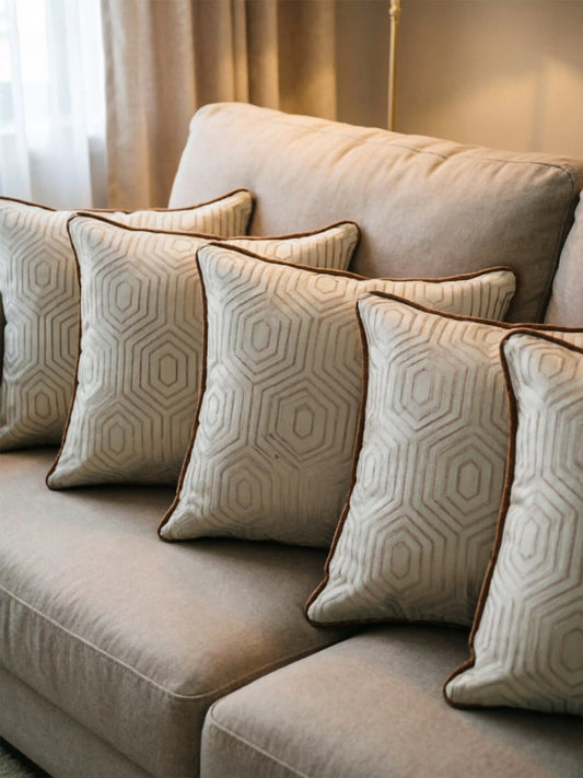 Geometric Pattern Cushion Covers with Hidden Zipper (Set of 5)