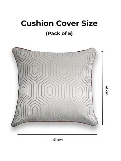 Geometric Pattern Cushion Covers with Hidden Zipper (Set of 5)